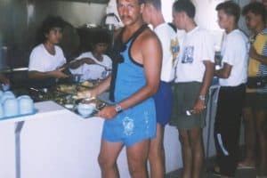 Sihanoukville - stołówka. Tu było wszystko smaczne no i klima (urlop). Kwiecień 1993